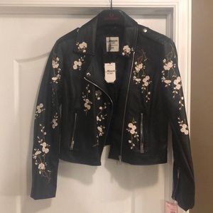 Mason floral leather jacket